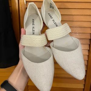 Anne Klein white flats